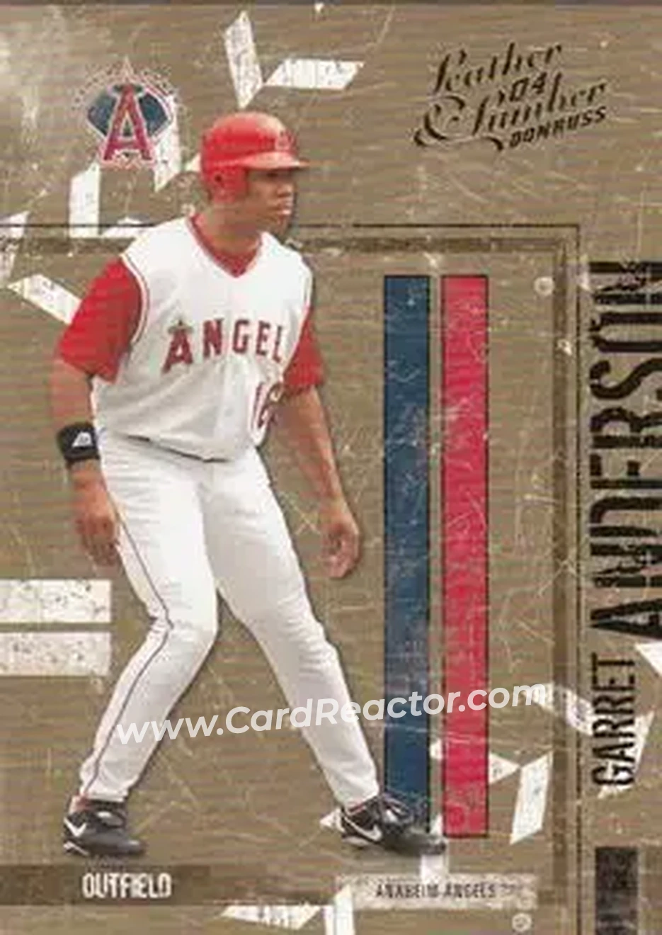 2004 Donruss Leather & Lumber #2 - Garret Anderson - Anaheim Angels - Front