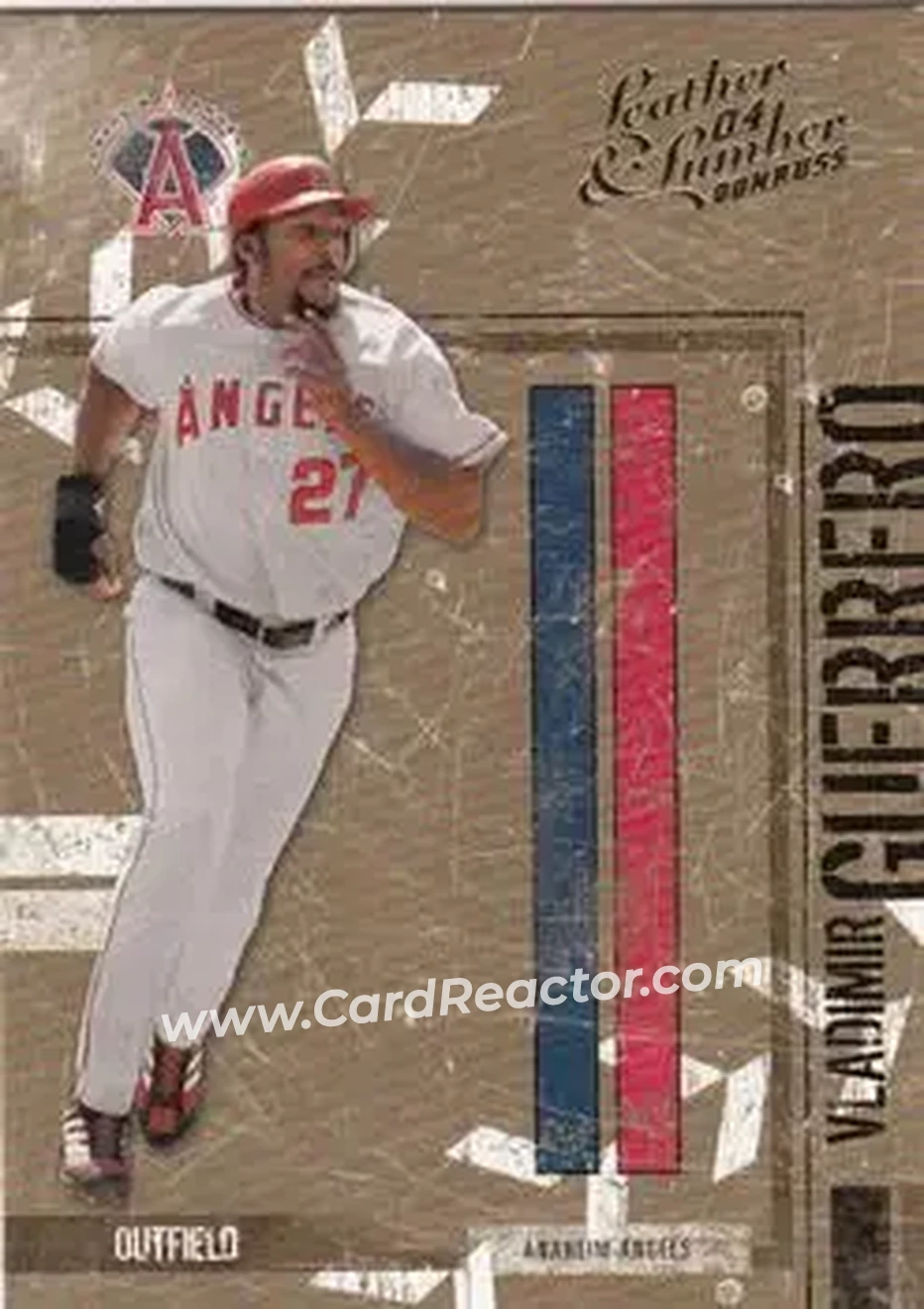 2004 Donruss Leather & Lumber #5 - Vladimir Guerrero - Anaheim Angels - Front