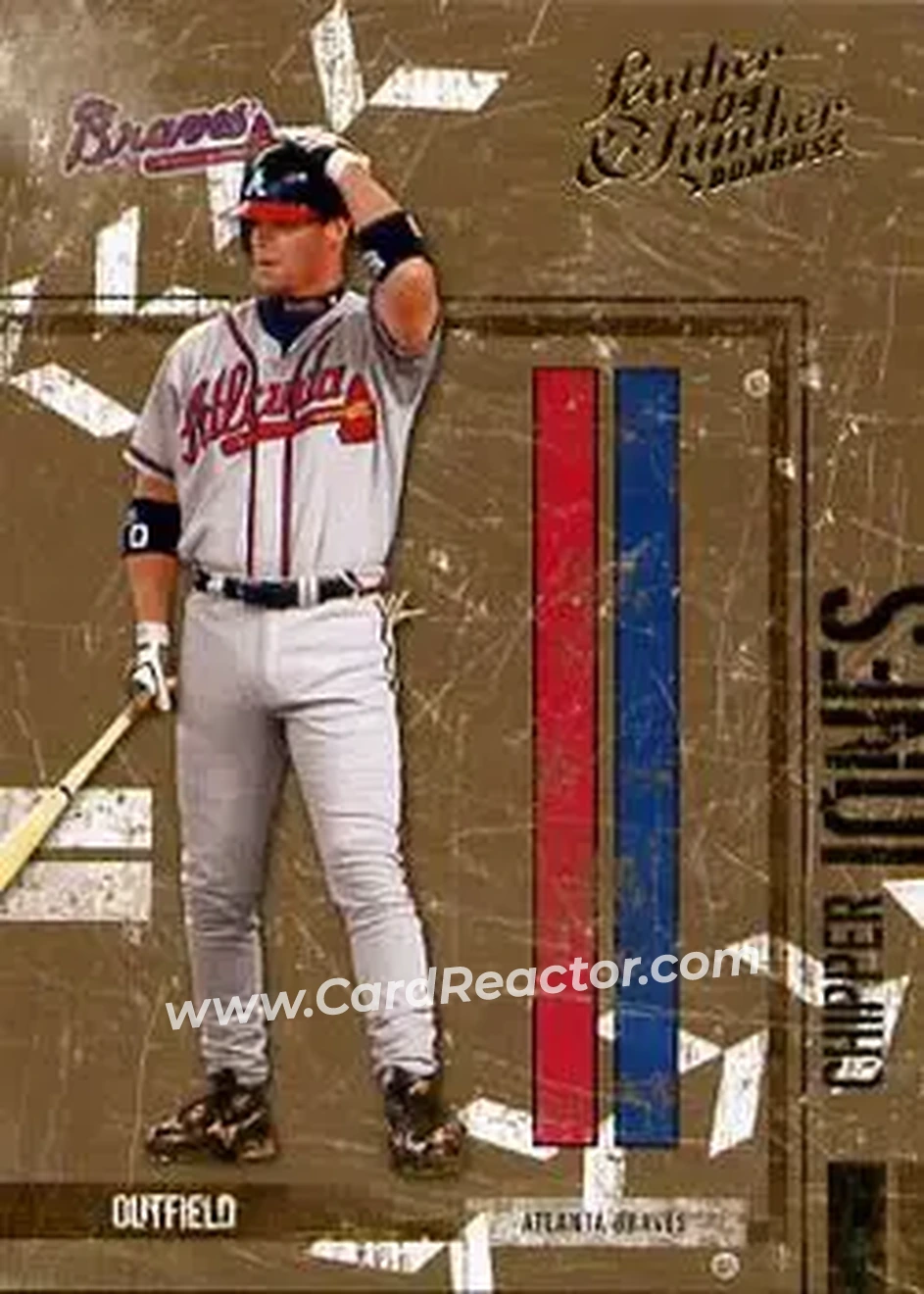 2004 Donruss Leather & Lumber #13 - Chipper Jones - Atlanta Braves - Front
