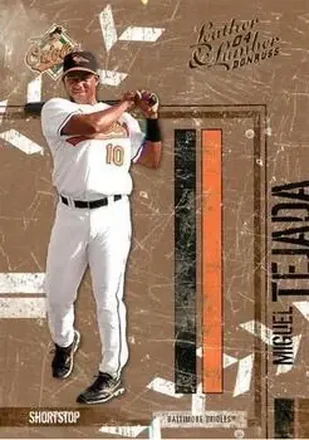2004 Donruss Leather & Lumber #22 - Miguel Tejada - Baltimore Orioles