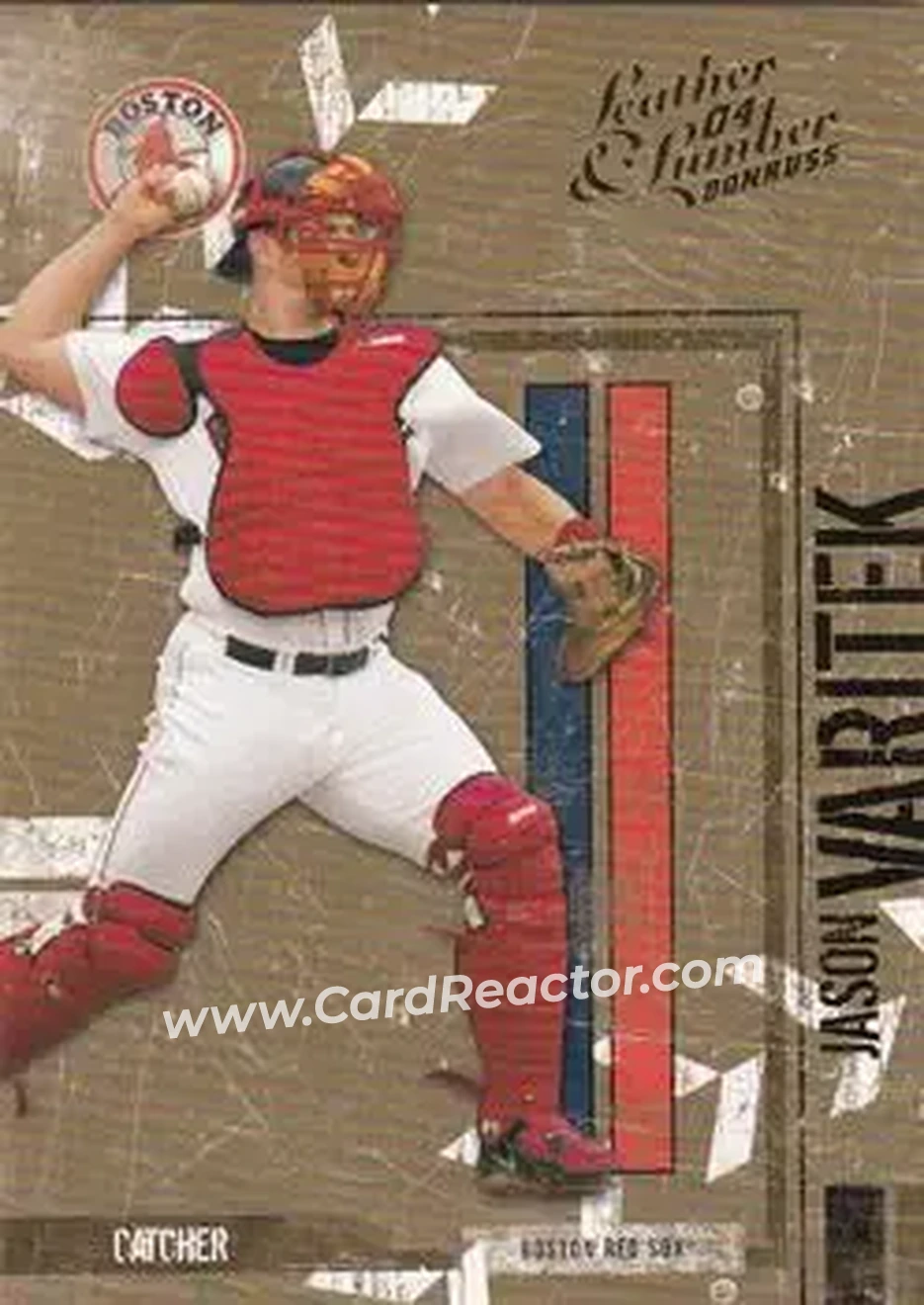 2004 Donruss Leather & Lumber #25 - Jason Varitek - Boston Red Sox - Front