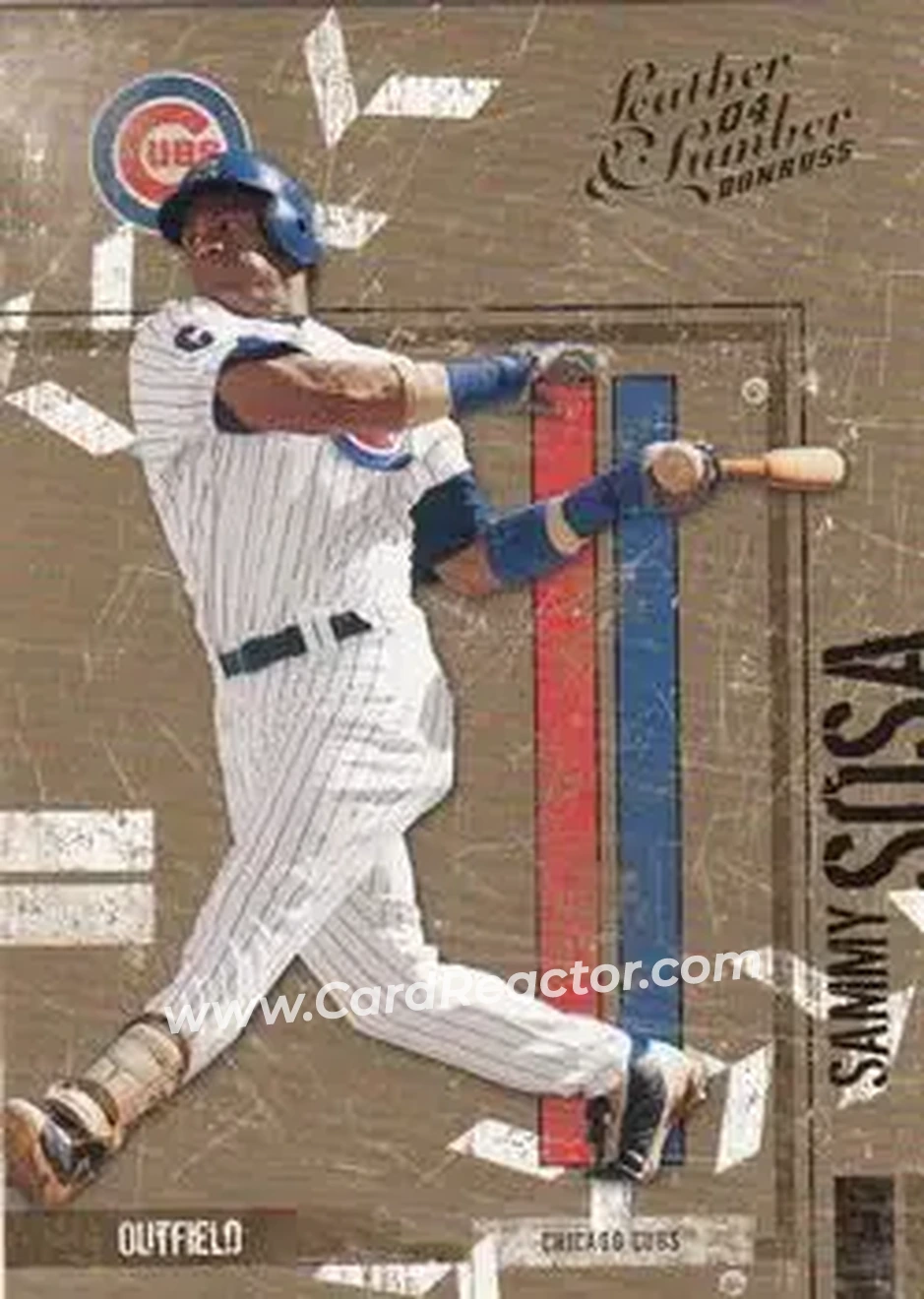 2004 Donruss Leather & Lumber #34 - Sammy Sosa - Chicago Cubs - Front