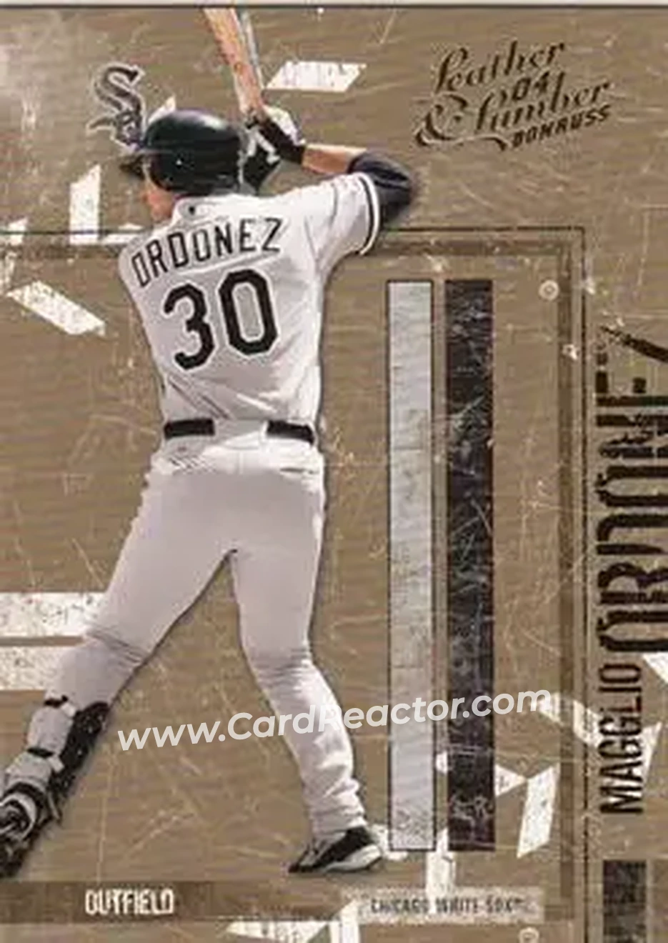 2004 Donruss Leather & Lumber #37 - Magglio Ordonez - Chicago White Sox - Front 2004 Donruss Leather & Lumber #37 - Magglio Ordonez - Chicago White Sox - Front