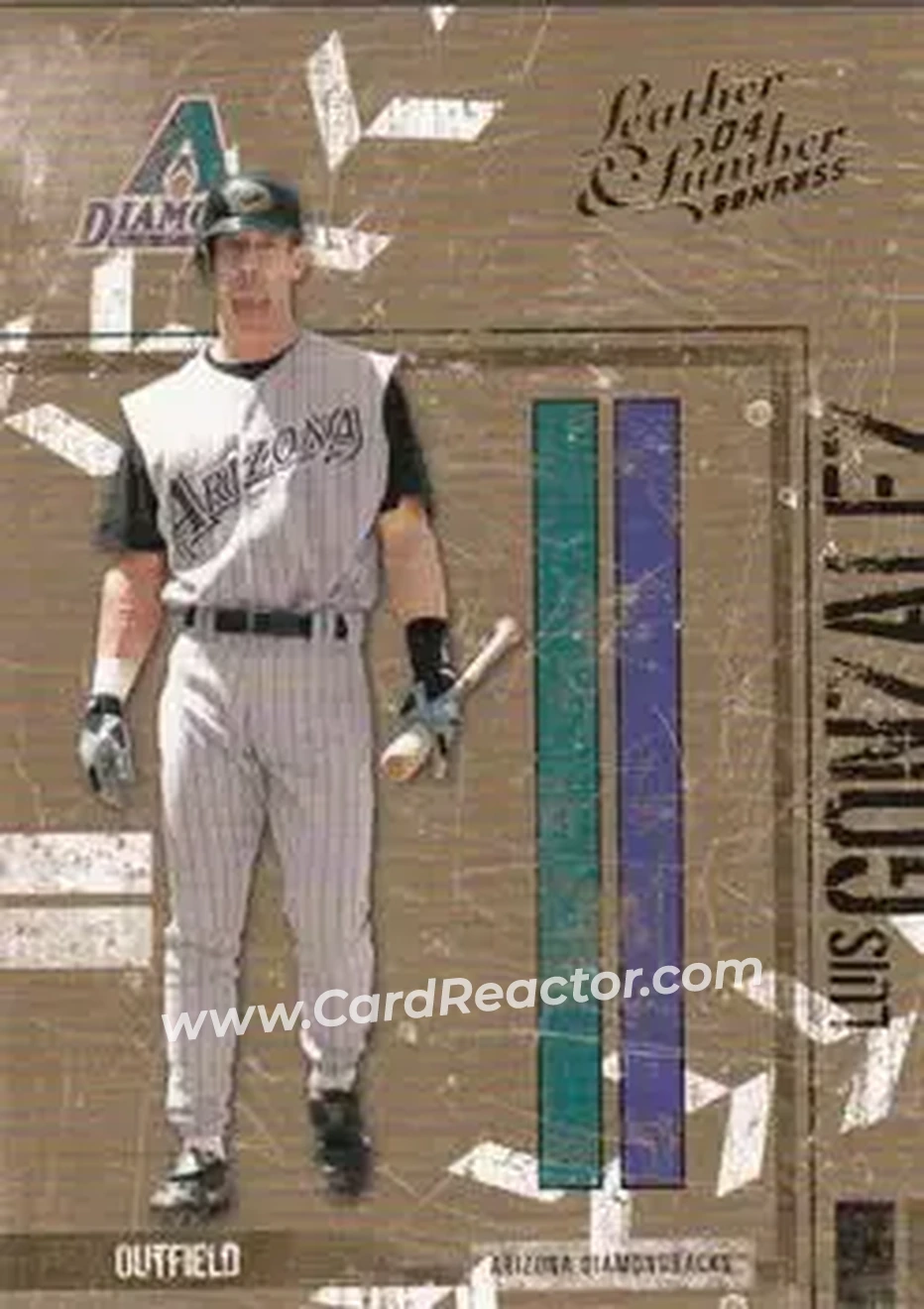 2004 Donruss Leather & Lumber #7 - Luis Gonzalez - Arizona Diamondbacks - Front