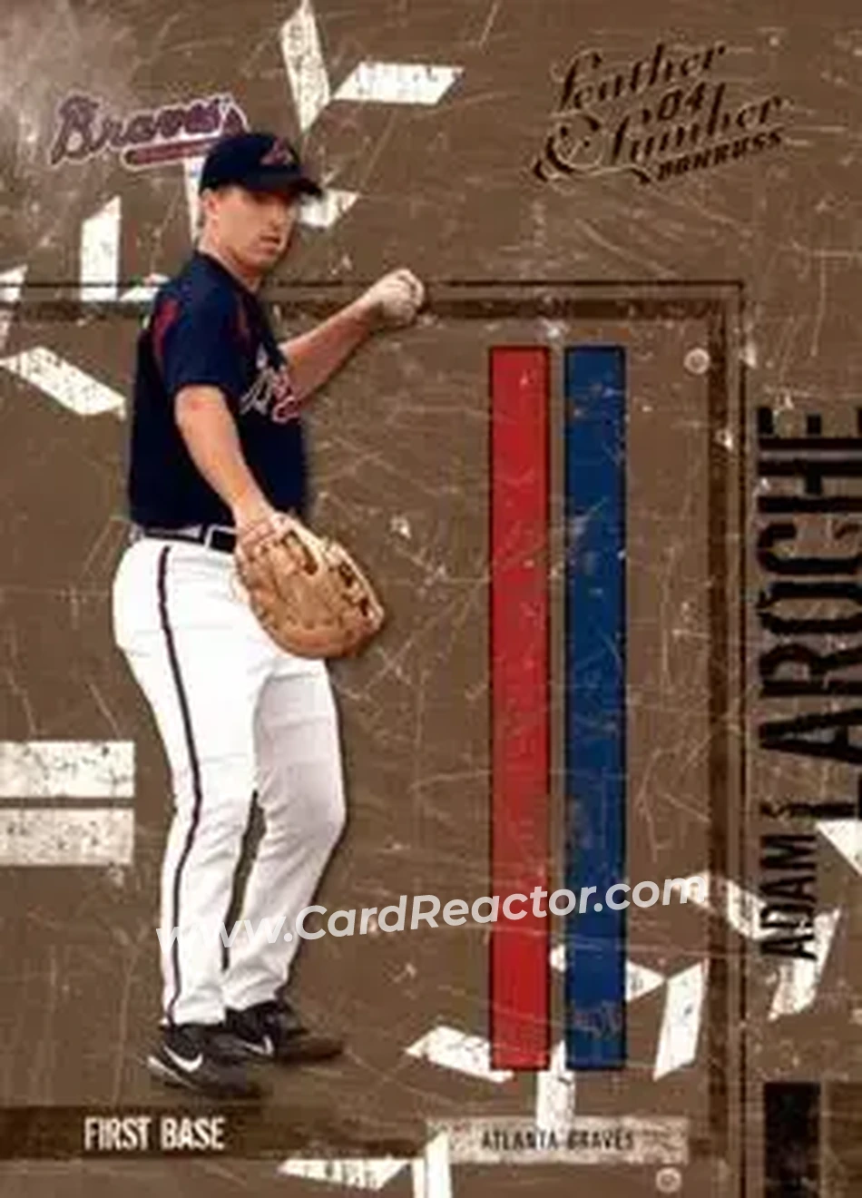2004 Donruss Leather & Lumber #11 - Adam LaRoche - Atlanta Braves - Front