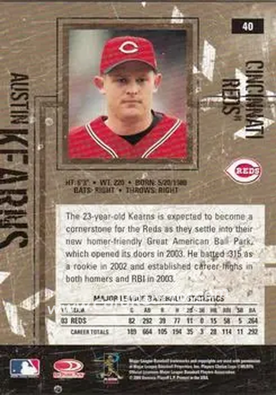 2004 Donruss Leather & Lumber #40 - Austin Kearns - Cincinnati Reds - Back