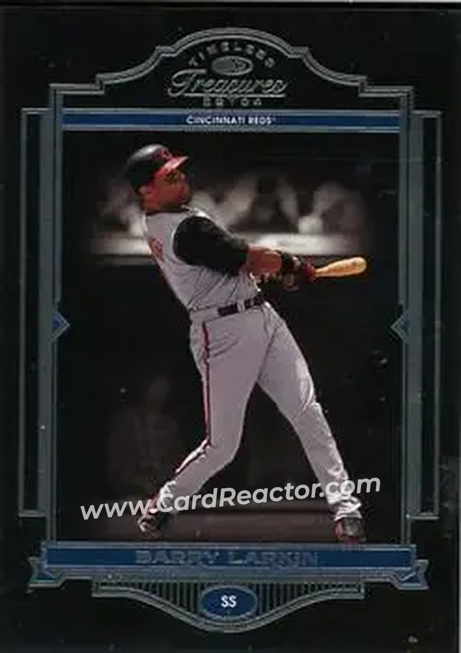 2004 Donruss Timeless Treasures #8 - Barry Larkin - Cincinnati Reds - Front 2004 Donruss Timeless Treasures #8 - Barry Larkin - Cincinnati Reds - Front
