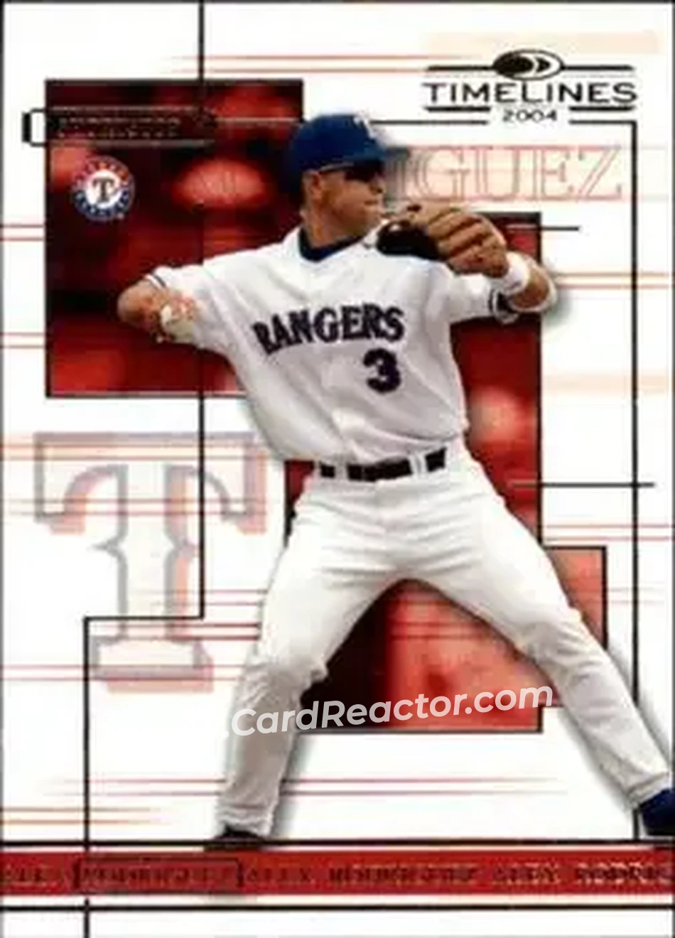 2004 Donruss Timelines #3 - Alex Rodriguez - Texas Rangers - Front