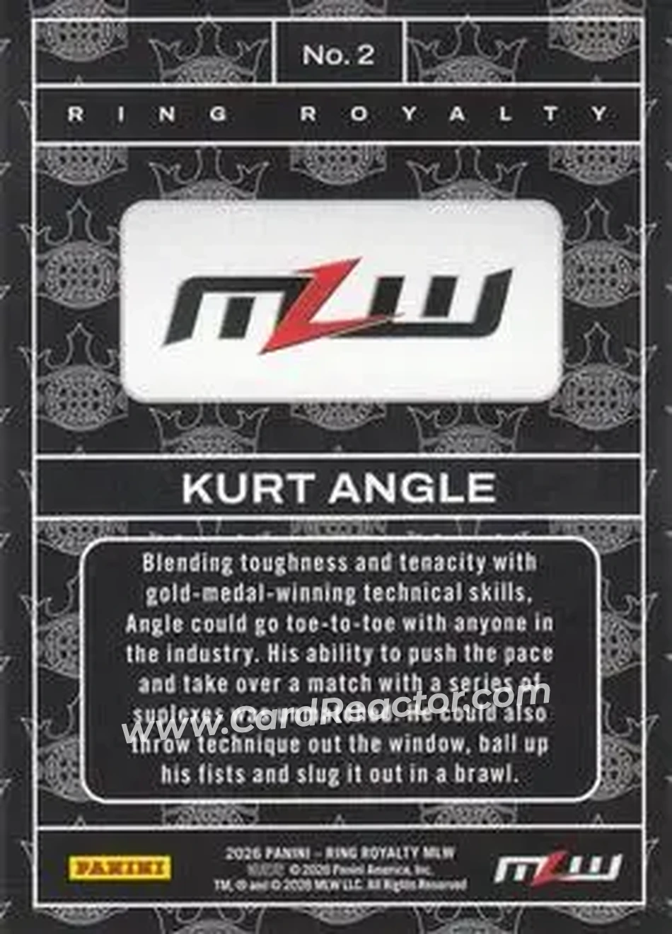 2026 Panini Ring Royalty MLW - Studio #2 - Kurt Angle - Back