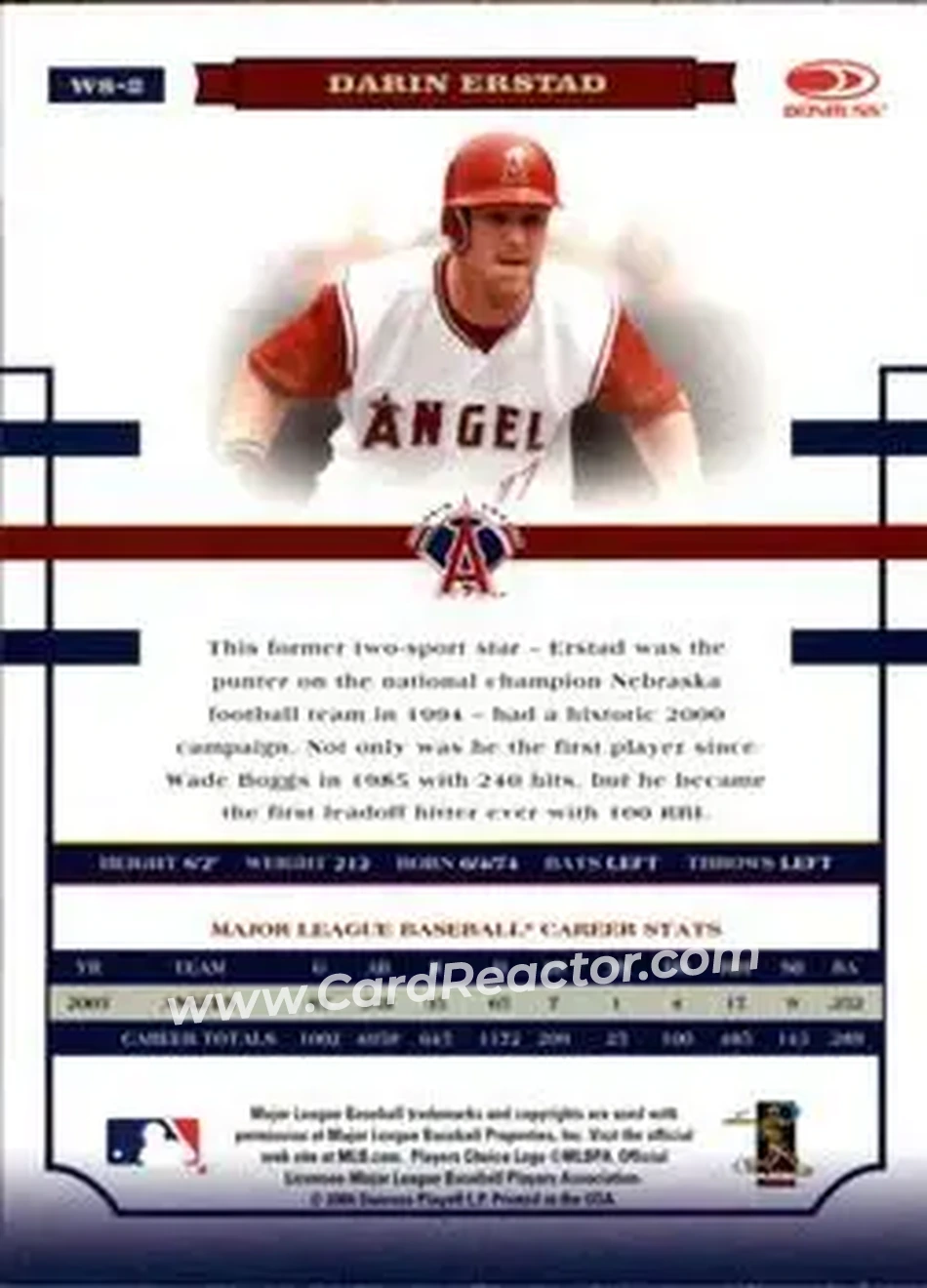 2004 Donruss World Series #WS-2 - Darin Erstad - Anaheim Angels - Back