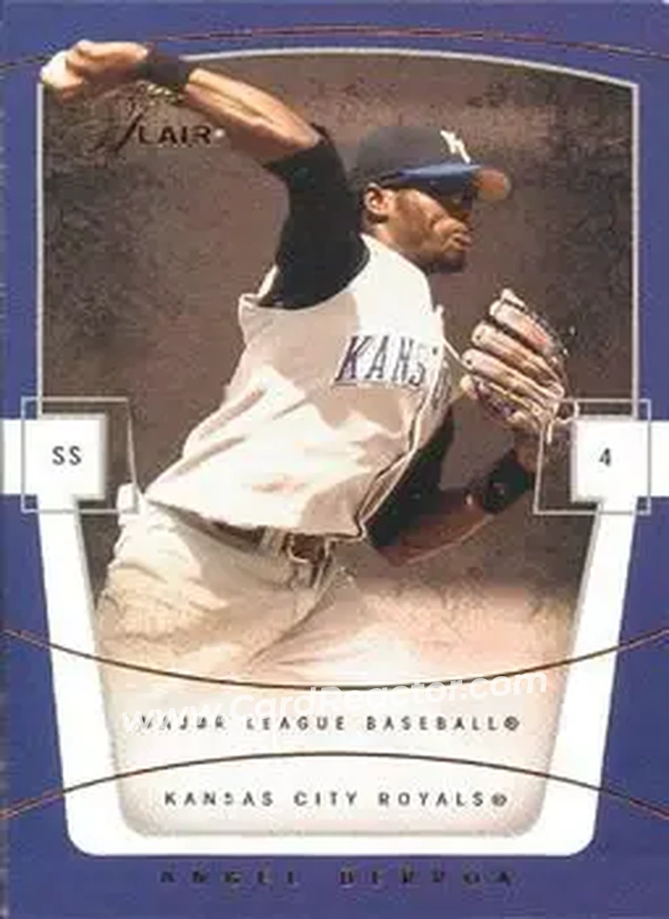 2004 Flair #27 - Angel Berroa - Kansas City Royals - Front 2004 Flair #27 - Angel Berroa - Kansas City Royals - Front