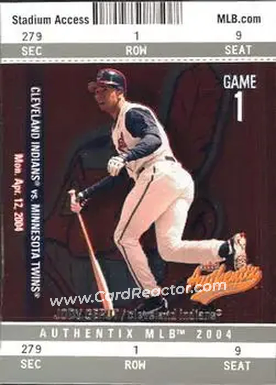 2004 Fleer Authentix #3 - Jody Gerut - Cleveland Indians - Front