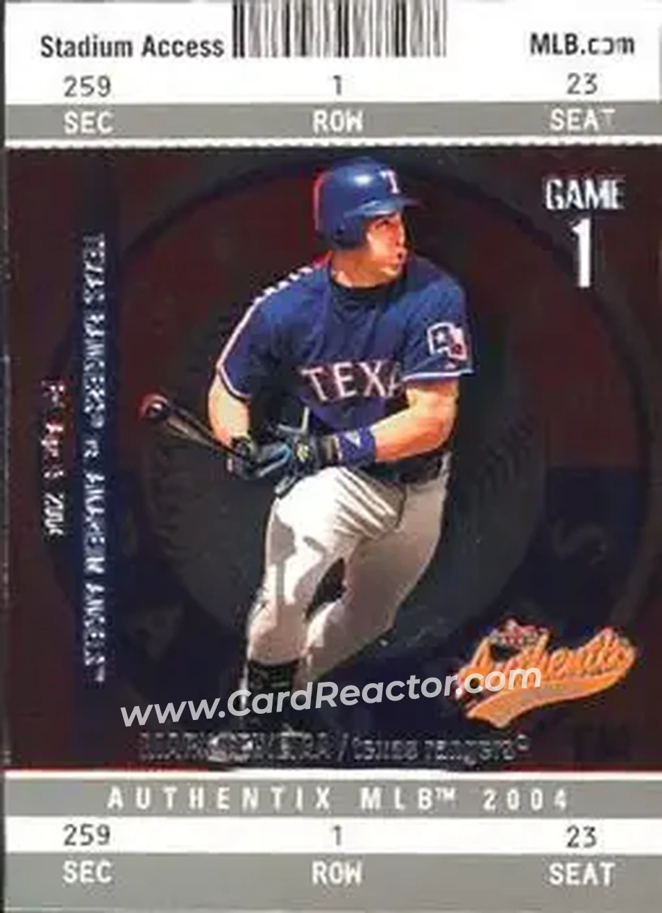 2004 Fleer Authentix #4 - Mark Teixeira - Texas Rangers - Front