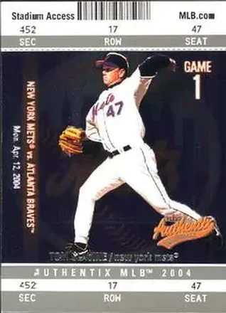 2004 Fleer Authentix #5 - Tom Glavine - New York Mets