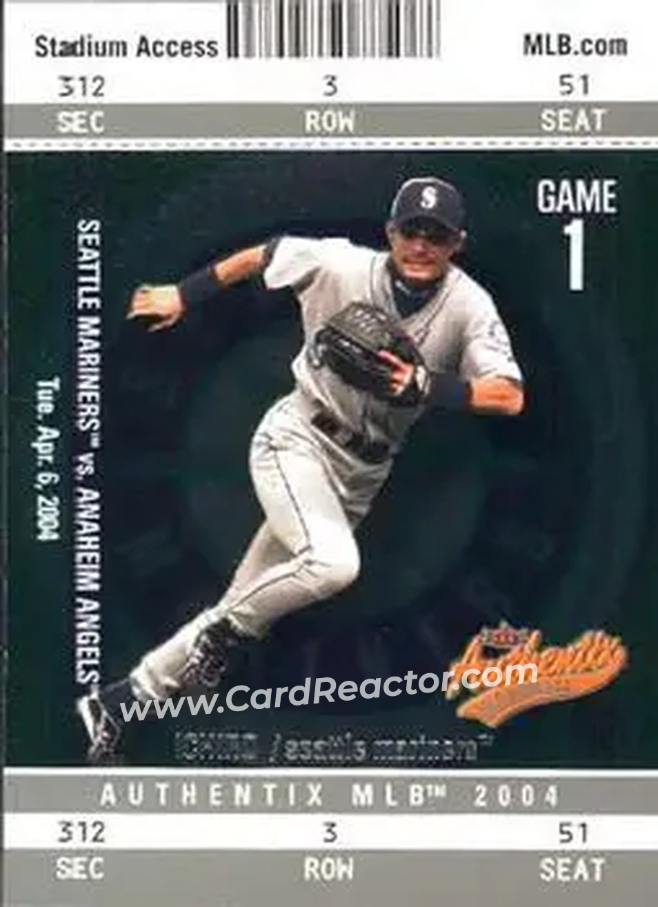 2004 Fleer Authentix #7 - Ichiro - Seattle Mariners - Front