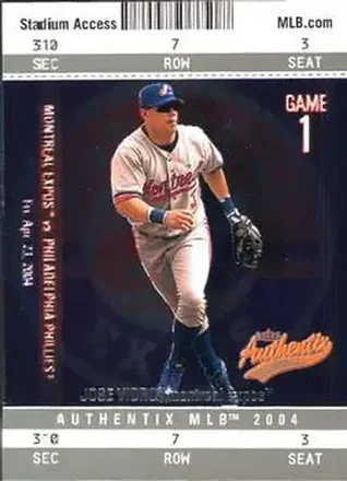 2004 Fleer Authentix #8 - Jose Vidro - Montreal Expos