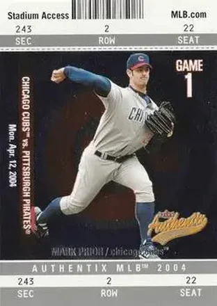 2004 Fleer Authentix #9 - Mark Prior - Chicago Cubs