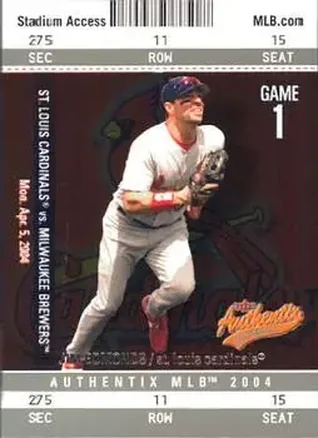 2004 Fleer Authentix #10 - Jim Edmonds - St. Louis Cardinals