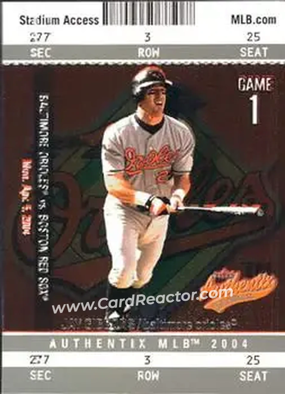 2004 Fleer Authentix #12 - Jay Gibbons - Baltimore Orioles - Front