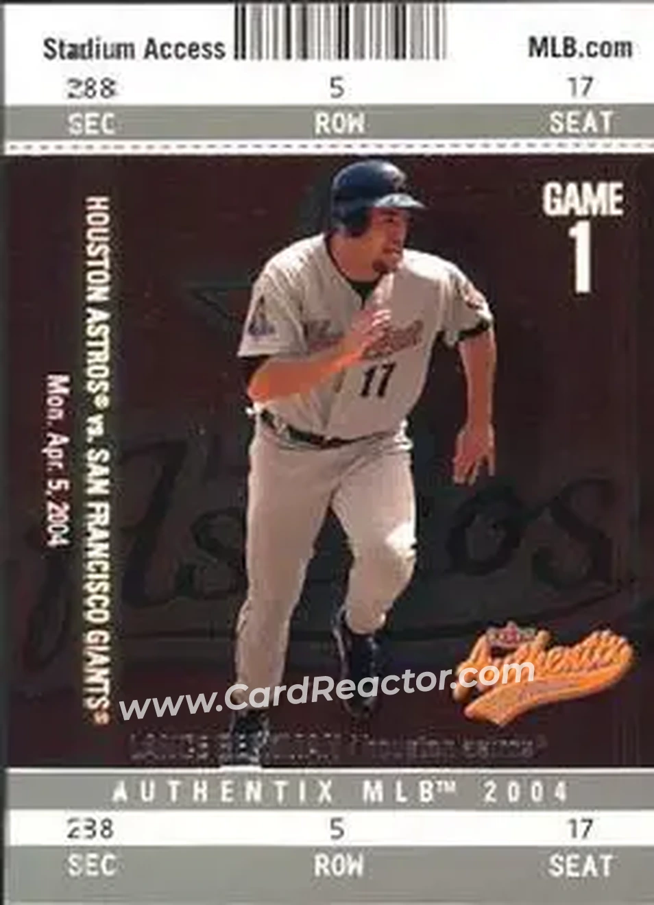 2004 Fleer Authentix #14 - Lance Berkman - Houston Astros - Front