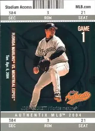 2004 Fleer Authentix #17 - Josh Beckett - Florida Marlins