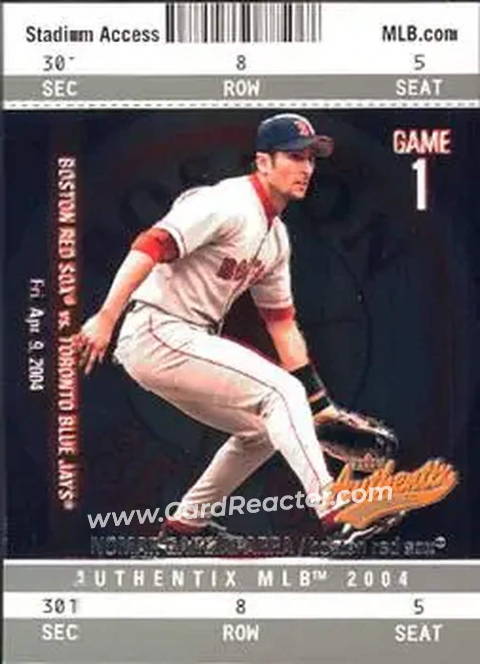 2004 Fleer Authentix #23 - Nomar Garciaparra - Boston Red Sox - Front