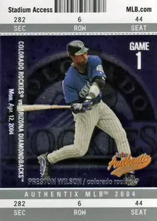 2004 Fleer Authentix #26 - Preston Wilson - Colorado Rockies