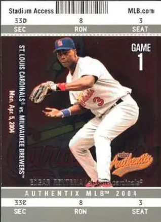 2004 Fleer Authentix #33 - Edgar Renteria - St. Louis Cardinals