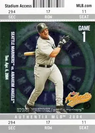 2004 Fleer Authentix #36 - Edgar Martinez - Seattle Mariners