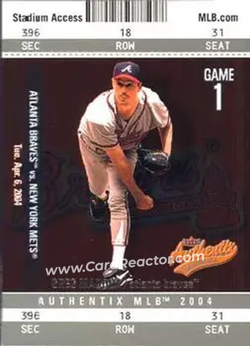 2004 Fleer Authentix #38 - Greg Maddux - Atlanta Braves - Front 2004 Fleer Authentix #38 - Greg Maddux - Atlanta Braves - Front