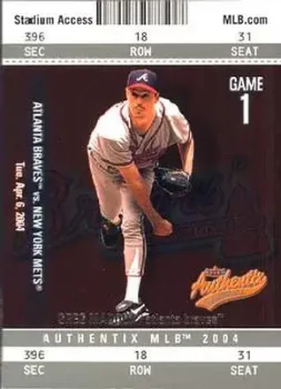 2004 Fleer Authentix #38 - Greg Maddux - Atlanta Braves