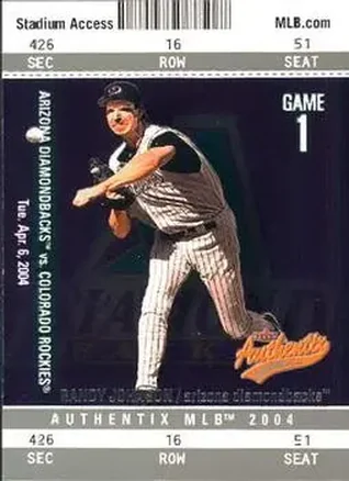 2004 Fleer Authentix #41 - Randy Johnson - Arizona Diamondbacks