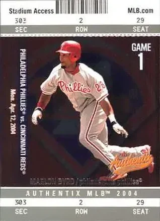 2004 Fleer Authentix #42 - Marlon Byrd - Philadelphia Phillies