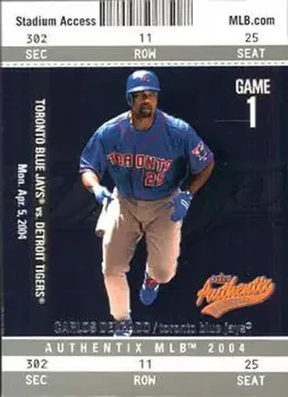 2004 Fleer Authentix #44 - Carlos Delgado - Toronto Blue Jays
