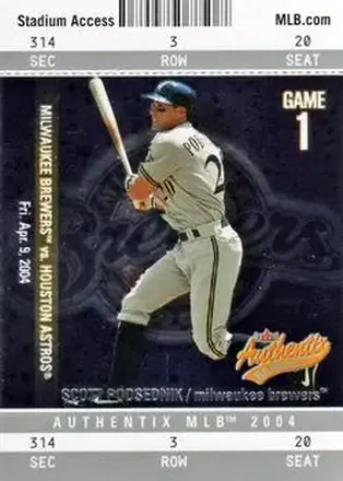 2004 Fleer Authentix #45 - Scott Podsednik - Milwaukee Brewers