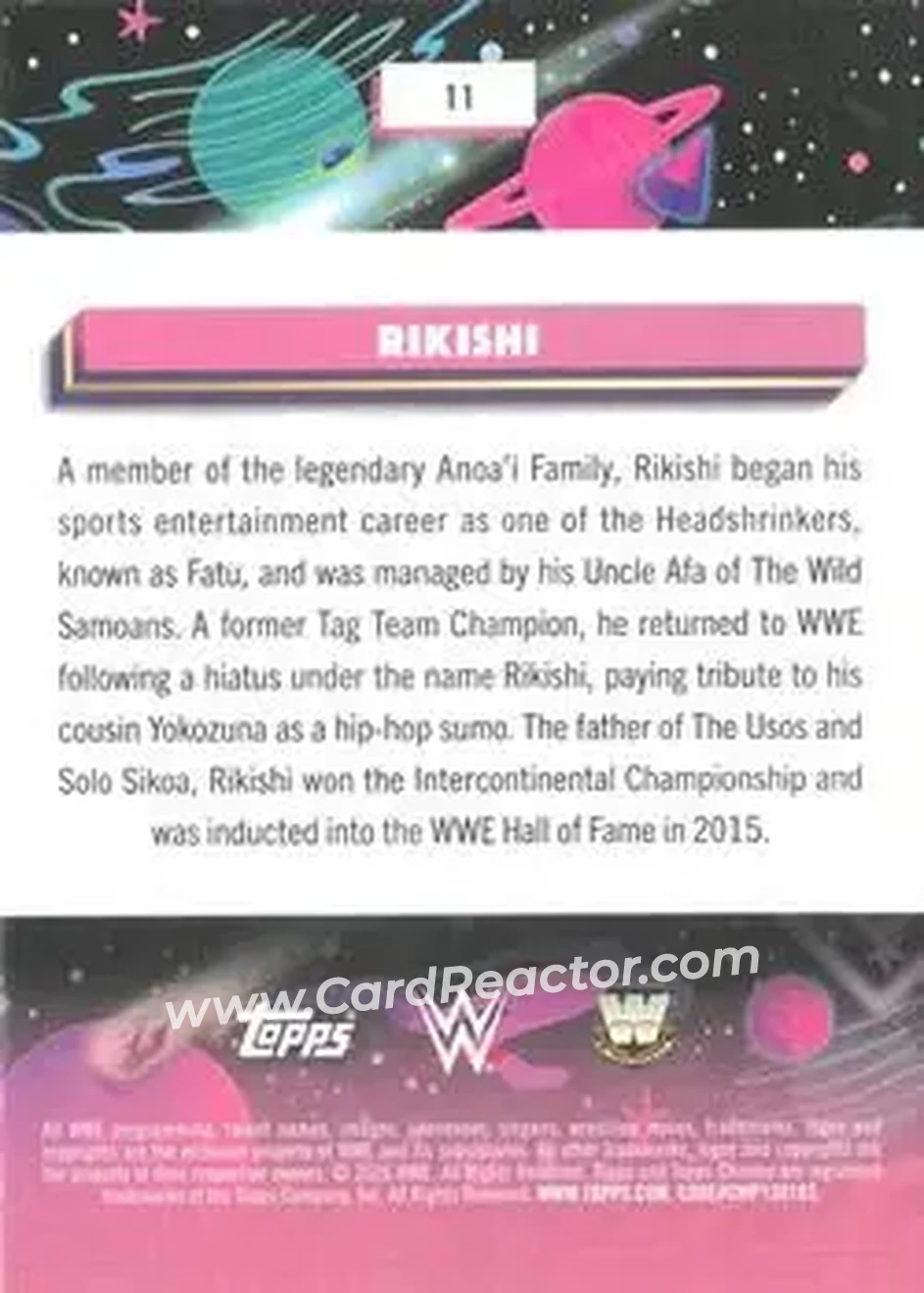 2026 Topps Chrome Cosmic WWE #11 - Rikishi - Back
