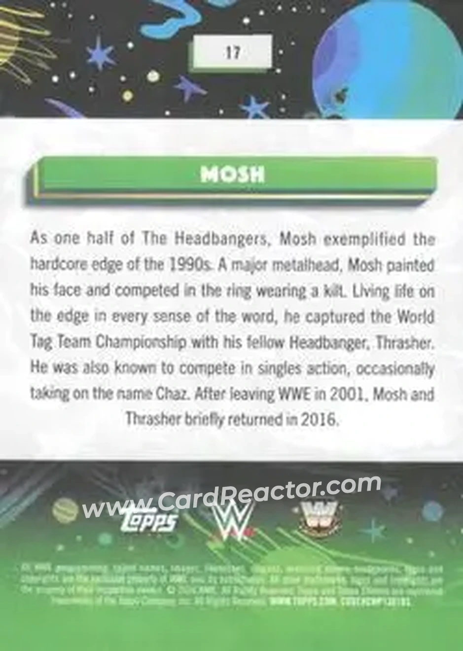 2026 Topps Chrome Cosmic WWE #17 - Mosh - Back