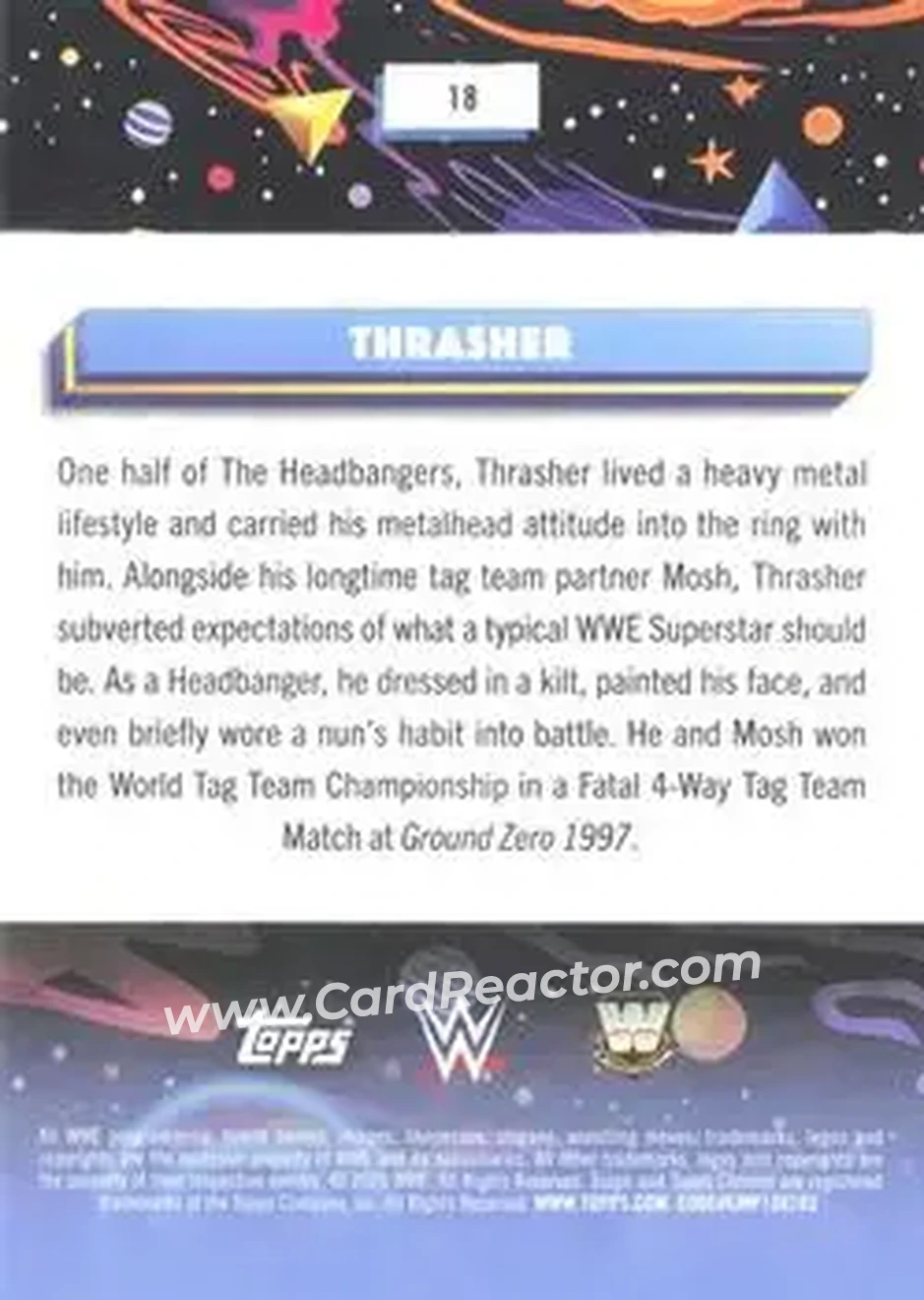 2026 Topps Chrome Cosmic WWE #18 - Thrasher - Back