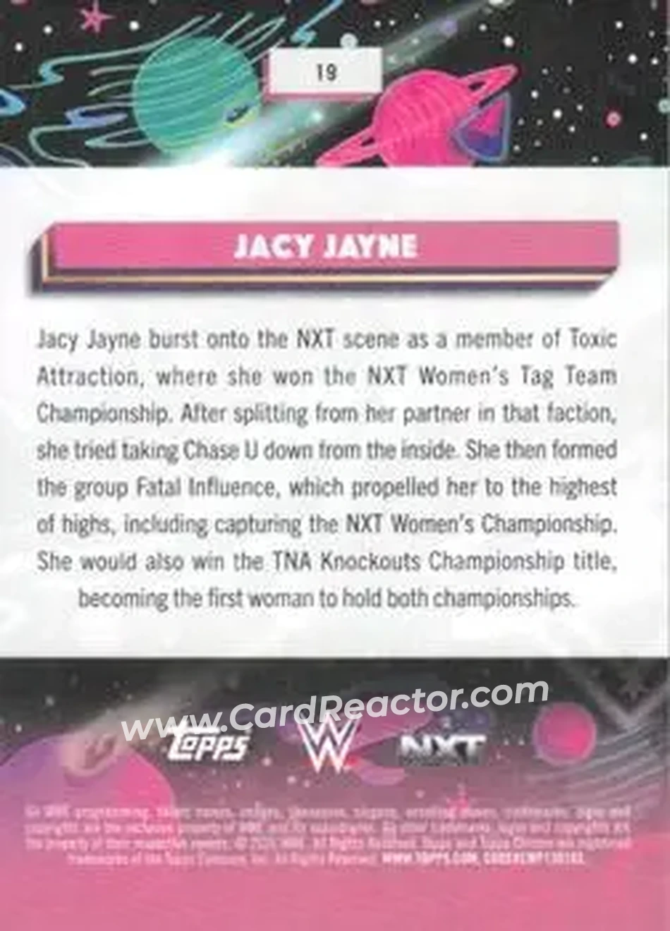2026 Topps Chrome Cosmic WWE #19 - Jacy Jayne - Back