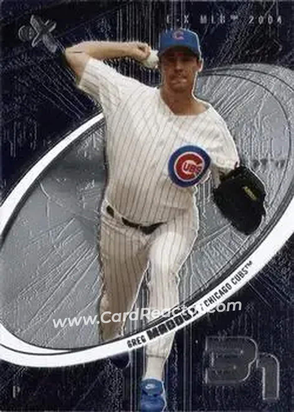 2004 Fleer E-X #8 - Greg Maddux - Chicago Cubs - Front 2004 Fleer E-X #8 - Greg Maddux - Chicago Cubs - Front