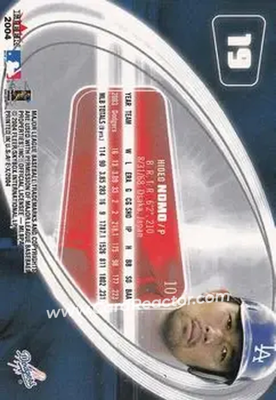 2004 Fleer E-X #19 - Hideo Nomo - Los Angeles Dodgers - Back