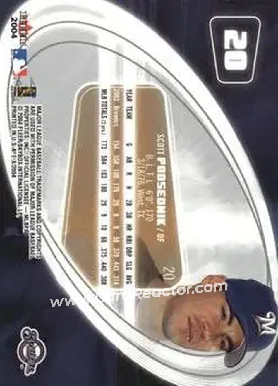 2004 Fleer E-X #20 - Scott Podsednik - Milwaukee Brewers - Back