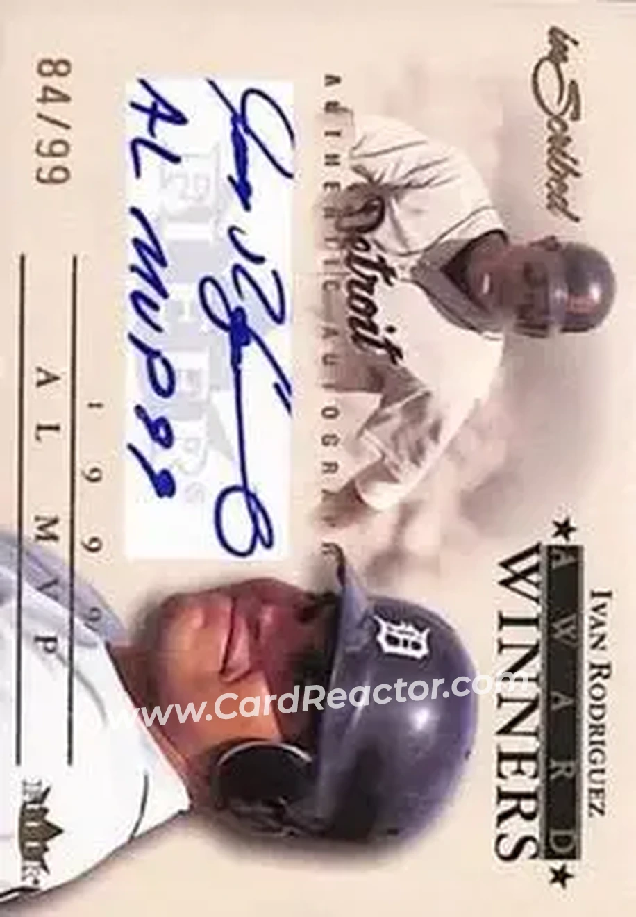 2004 Fleer InScribed - Award Winners Autographs #AWA-IR - Ivan Rodriguez - Detroit Tigers - Front 2004 Fleer InScribed - Award Winners Autographs #AWA-IR - Ivan Rodriguez - Detroit Tigers - Front
