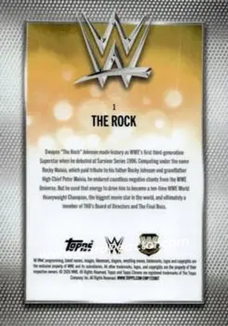 2026 Topps Chrome Sapphire Edition WWE #1 - The Rock - Back