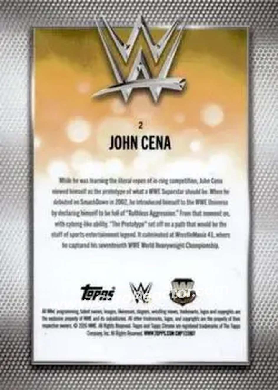 2026 Topps Chrome Sapphire Edition WWE #2 - John Cena - Back