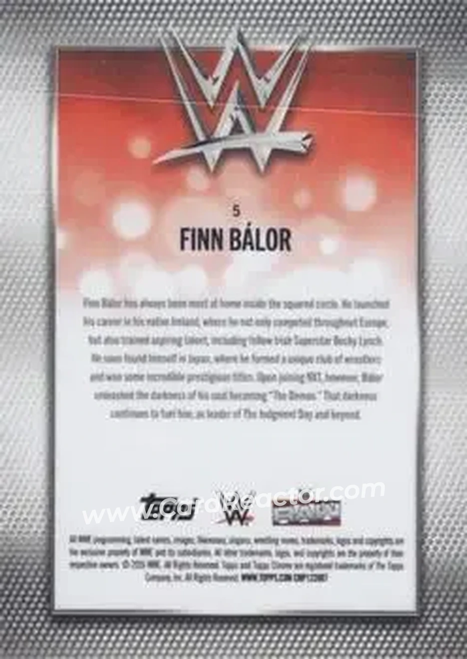 2026 Topps Chrome Sapphire Edition WWE #5 - Finn Bálor - Back