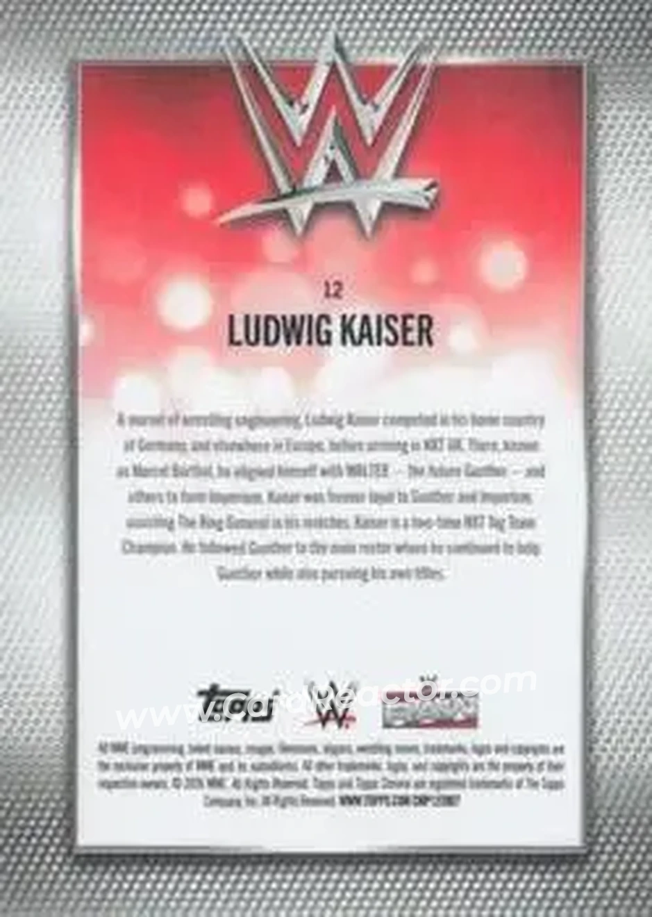 2026 Topps Chrome Sapphire Edition WWE #12 - Ludwig Kaiser - Back