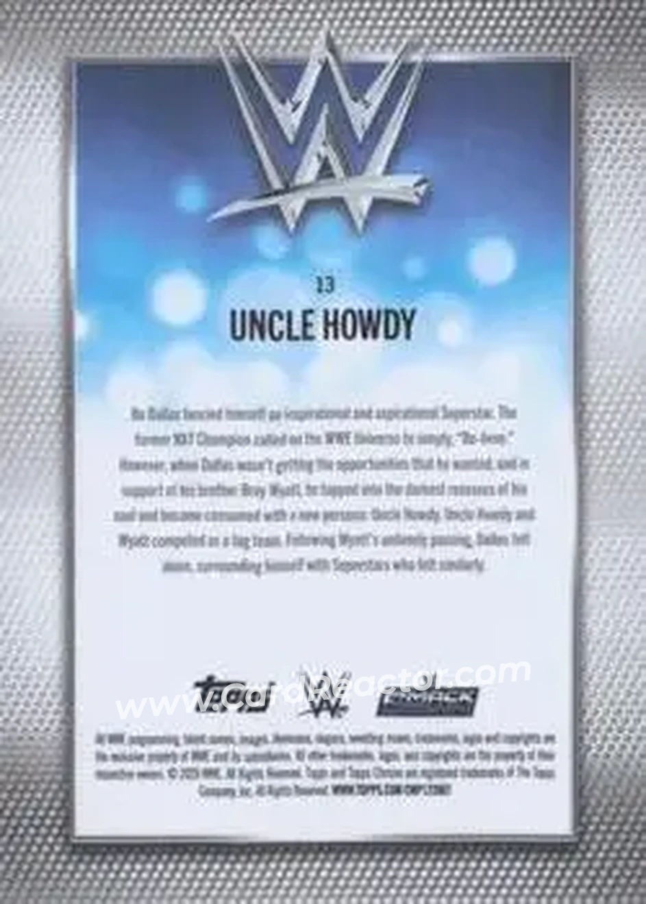 2026 Topps Chrome Sapphire Edition WWE #13 - Uncle Howdy - Back