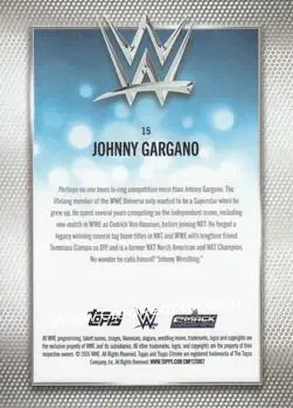 2026 Topps Chrome Sapphire Edition WWE #15 - Johnny Gargano - Back