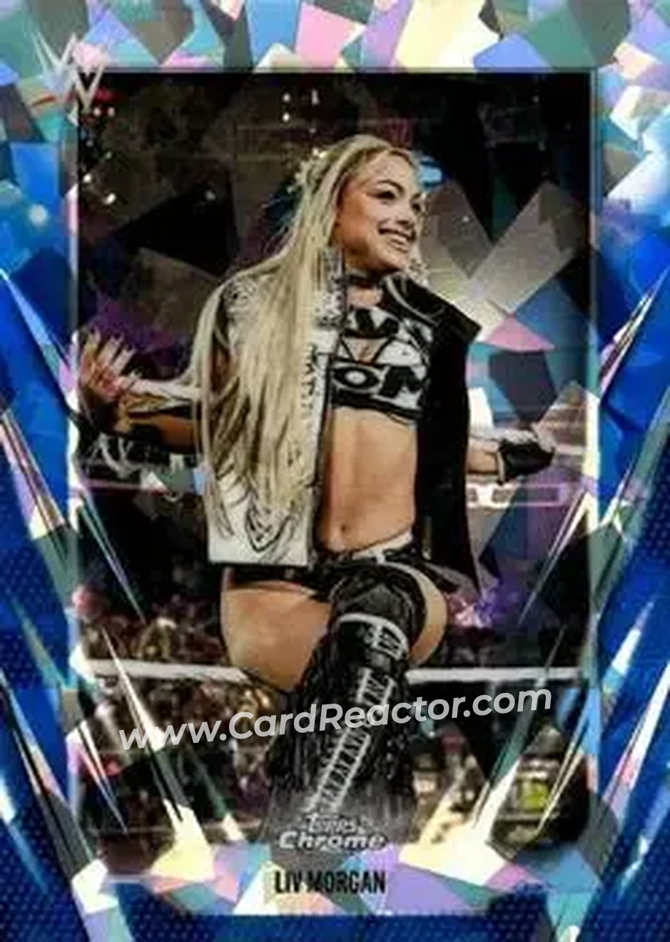 2026 Topps Chrome Sapphire Edition WWE #17 - Liv Morgan - Front 2026 Topps Chrome Sapphire Edition WWE #17 - Liv Morgan - Front